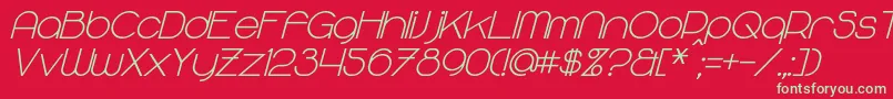 MajoramSansBoldItalic Font – Green Fonts on Red Background