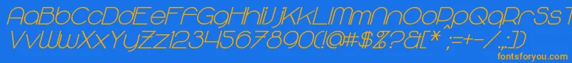 MajoramSansBoldItalic Font – Orange Fonts on Blue Background