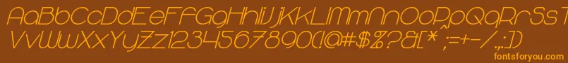 MajoramSansBoldItalic Font – Orange Fonts on Brown Background
