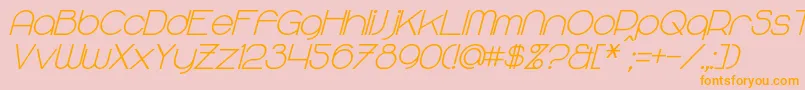 MajoramSansBoldItalic Font – Orange Fonts on Pink Background