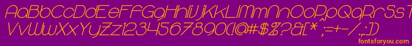 MajoramSansBoldItalic Font – Orange Fonts on Purple Background