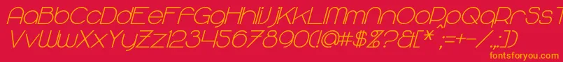 MajoramSansBoldItalic Font – Orange Fonts on Red Background