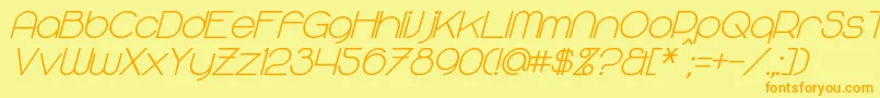 MajoramSansBoldItalic Font – Orange Fonts on Yellow Background