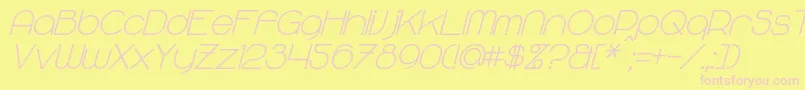 MajoramSansBoldItalic Font – Pink Fonts on Yellow Background