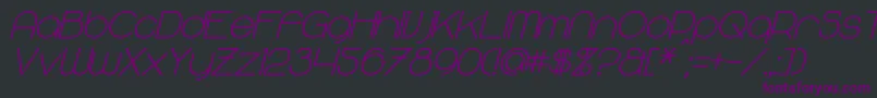 MajoramSansBoldItalic Font – Purple Fonts on Black Background