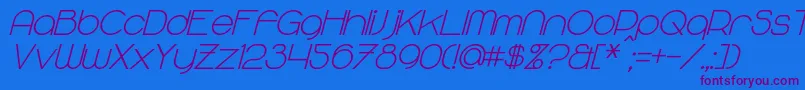 MajoramSansBoldItalic Font – Purple Fonts on Blue Background