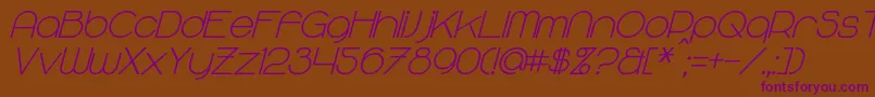 MajoramSansBoldItalic Font – Purple Fonts on Brown Background