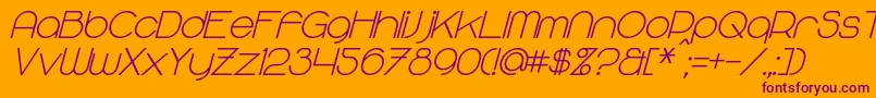 MajoramSansBoldItalic Font – Purple Fonts on Orange Background