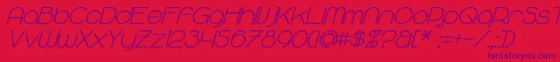 MajoramSansBoldItalic Font – Purple Fonts on Red Background