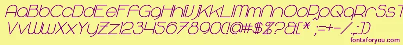 MajoramSansBoldItalic Font – Purple Fonts on Yellow Background