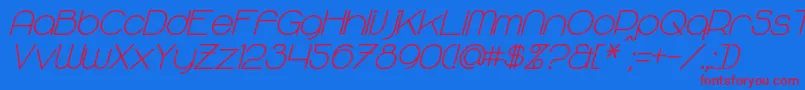 MajoramSansBoldItalic Font – Red Fonts on Blue Background