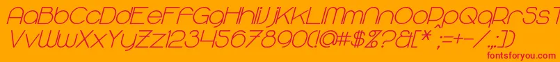 Шрифт MajoramSansBoldItalic – красные шрифты на оранжевом фоне