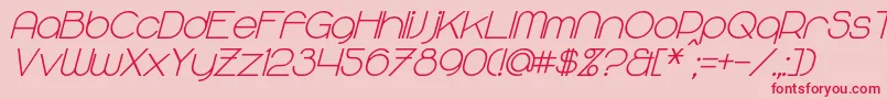 フォントMajoramSansBoldItalic – ピンクの背景に赤い文字