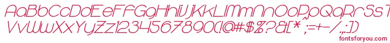 フォントMajoramSansBoldItalic – 白い背景に赤い文字