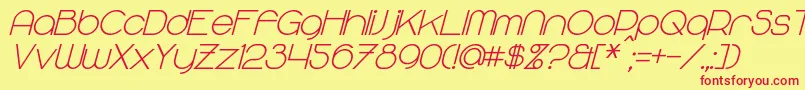 MajoramSansBoldItalic Font – Red Fonts on Yellow Background