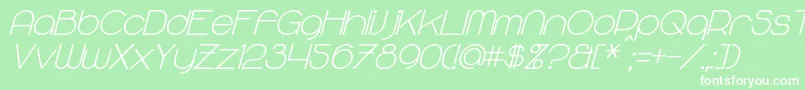 MajoramSansBoldItalic Font – White Fonts on Green Background