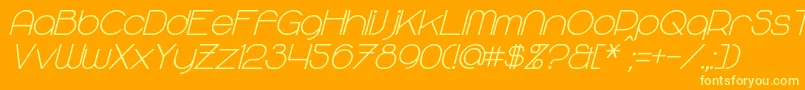 MajoramSansBoldItalic Font – Yellow Fonts on Orange Background