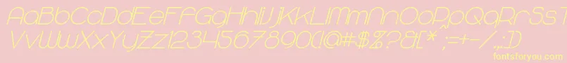 MajoramSansBoldItalic Font – Yellow Fonts on Pink Background