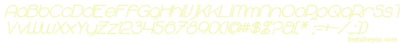MajoramSansBoldItalic Font – Yellow Fonts on White Background