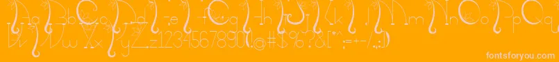 Kalopsiaupdatefinal-Schriftart – Rosa Schriften auf orangefarbenem Hintergrund