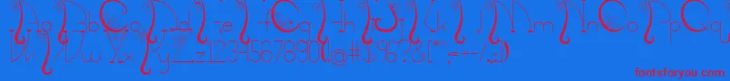 Kalopsiaupdatefinal Font – Red Fonts on Blue Background