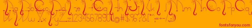 Kalopsiaupdatefinal-Schriftart – Rote Schriften auf orangefarbenem Hintergrund