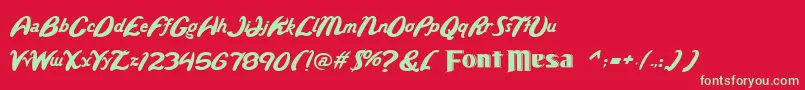 More about Wildride Font Wildride Font – Green Fonts on Red Background