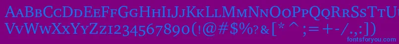 Charterscc Font – Blue Fonts on Purple Background