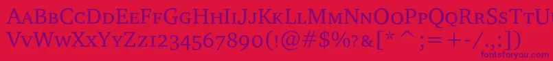 Charterscc Font – Purple Fonts on Red Background