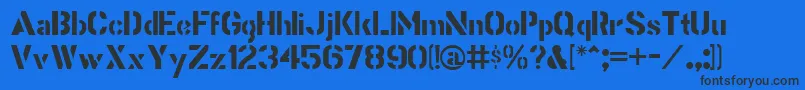 StencilGothicJl Font – Black Fonts on Blue Background