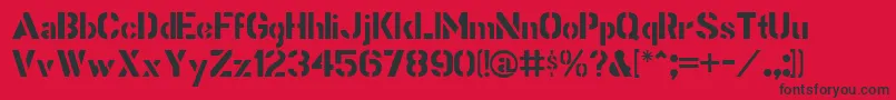 StencilGothicJl Font – Black Fonts on Red Background