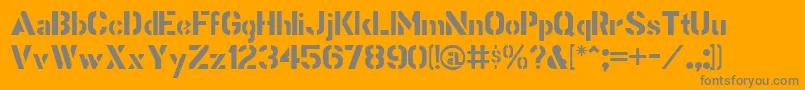 StencilGothicJl Font – Gray Fonts on Orange Background