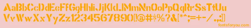 StencilGothicJl Font – Orange Fonts on Pink Background