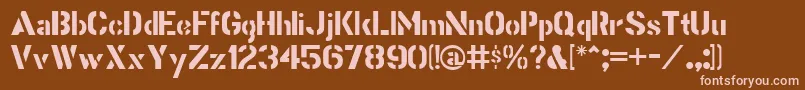 StencilGothicJl Font – Pink Fonts on Brown Background