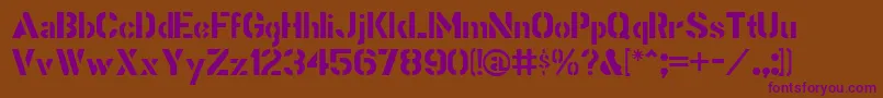 StencilGothicJl Font – Purple Fonts on Brown Background