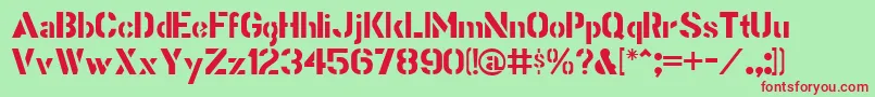 StencilGothicJl Font – Red Fonts on Green Background