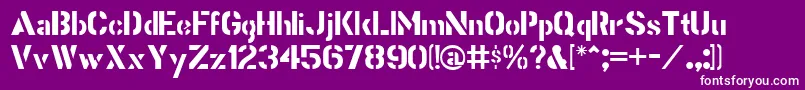 StencilGothicJl Font – White Fonts on Purple Background