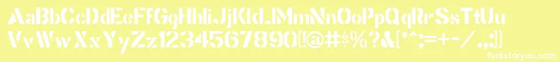 StencilGothicJl Font – White Fonts on Yellow Background