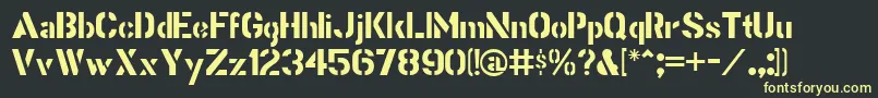 StencilGothicJl Font – Yellow Fonts on Black Background