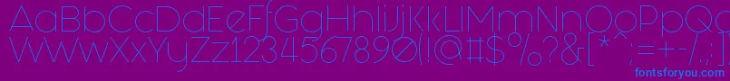 FashionFetishLight Font – Blue Fonts on Purple Background
