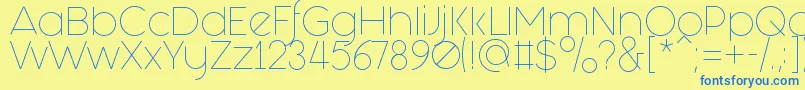FashionFetishLight Font – Blue Fonts on Yellow Background