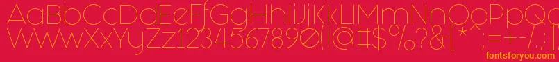 FashionFetishLight Font – Orange Fonts on Red Background