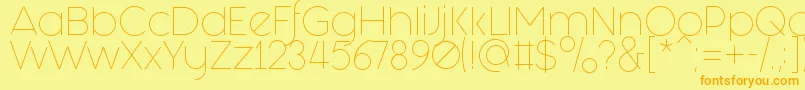 FashionFetishLight Font – Orange Fonts on Yellow Background