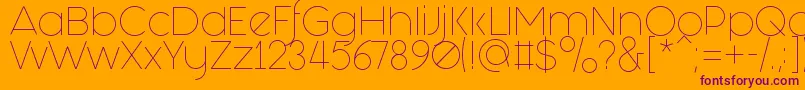 FashionFetishLight Font – Purple Fonts on Orange Background