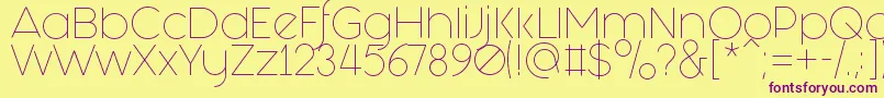 FashionFetishLight Font – Purple Fonts on Yellow Background