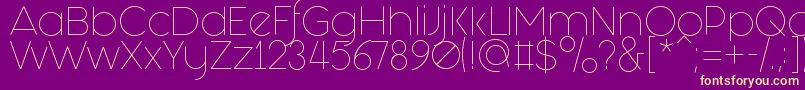 FashionFetishLight Font – Yellow Fonts on Purple Background