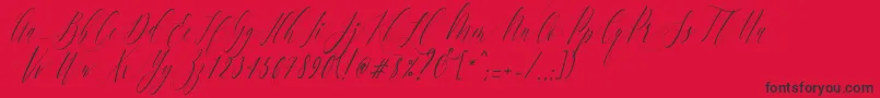 CharlotteCalligraphySlantR1 Font – Black Fonts on Red Background