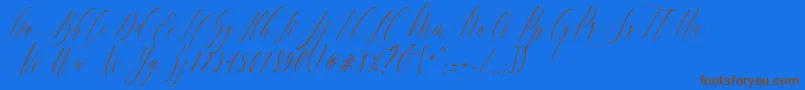 Шрифт CharlotteCalligraphySlantR1 – коричневые шрифты на синем фоне