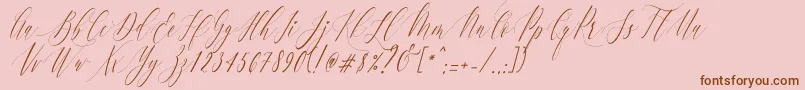 fuente CharlotteCalligraphySlantR1 – Fuentes Marrones Sobre Fondo Rosa