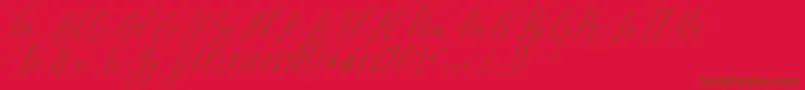 Шрифт CharlotteCalligraphySlantR1 – коричневые шрифты на красном фоне